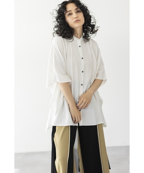「OSMOSIS」 「loaf」7分袖ブラウス ONE SIZE ブラック レディース_画像6