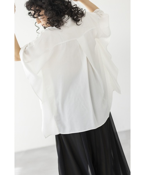 「OSMOSIS」 「loaf」7分袖ブラウス ONE SIZE ブラック レディース_画像7