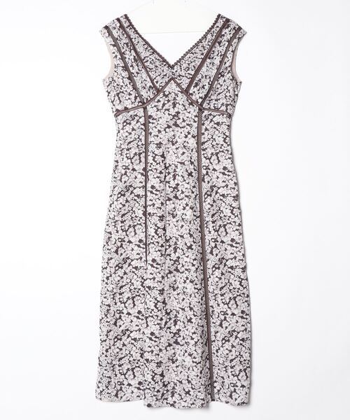 Her lip to 花柄ノースリーブワンピース M ブラウン レディース