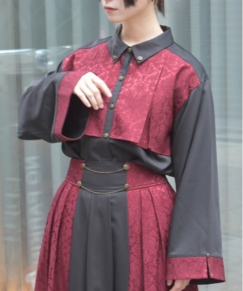 axes femme（アクシーズ ファム） ブラウス シャツ ジャカード切替