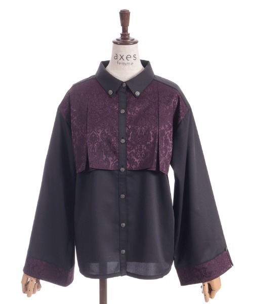 axes femme（アクシーズ ファム） ブラウス シャツ ジャカード切替