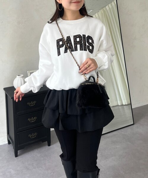 prose verse（プロズヴェール） tシャツ PARISレオパードロゴ裏起毛