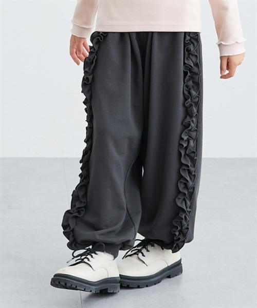 フリルサイドパンツ パンツ サイドフリルスウェットパンツ キッズ 子供服 女の子
