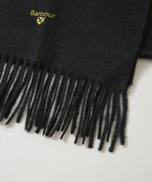 Barbour ブラック ウールマフラー バブアー Barbour barbour plain lambswool scarf マフラー ユニ