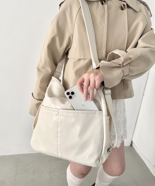 Loueme ショルダーバッグ バッグ ダブルポケット3WAYショルダーバッグ