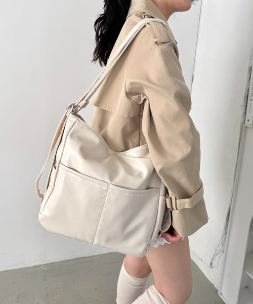 Loueme ショルダーバッグ バッグ ダブルポケット3WAYショルダーバッグ