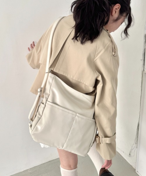 Loueme ショルダーバッグ バッグ ダブルポケット3WAYショルダーバッグ