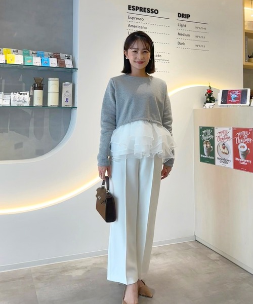 「Fit more」 スラックス S ホワイト レディース_画像5