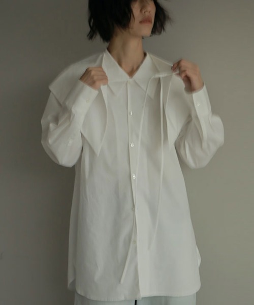 訳あり 美品 ETRÉ TOKYO ホワイト 長袖 シャツ FREEサイズ ETRE TOKYO（エトレトウキョウ） 長袖シャツ FREE ホワイト レディース