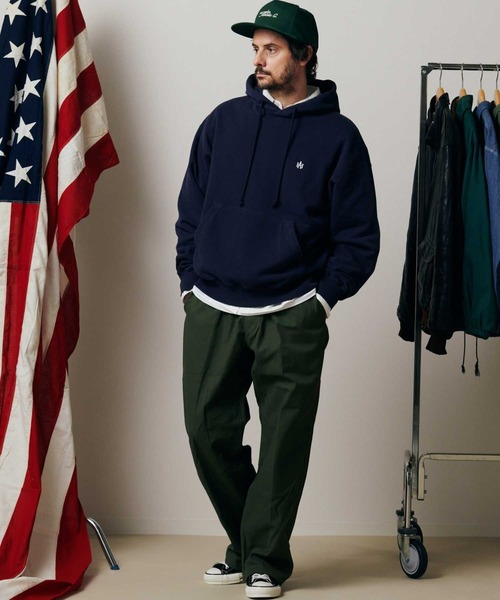 「Right-on」 「hollywoodathletic」プルオーバーパーカー L ネイビー メンズ_画像3