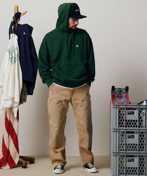「Right-on」 「hollywoodathletic」プルオーバーパーカー L ネイビー メンズ_画像6
