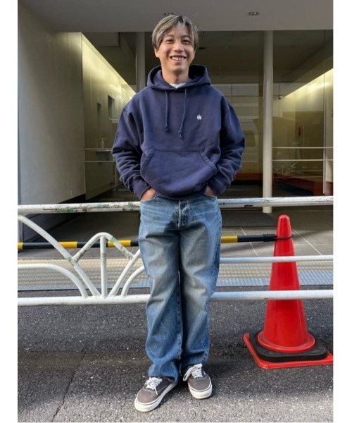 「Right-on」 「hollywoodathletic」プルオーバーパーカー L ネイビー メンズ_画像7
