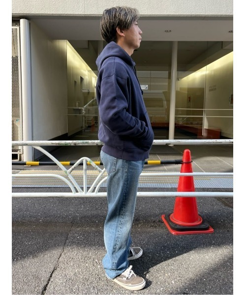 「Right-on」 「hollywoodathletic」プルオーバーパーカー L ネイビー メンズ_画像8