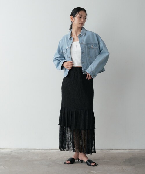 styling(スタイリング) ボックスGジャン レディース アウター INDIVI GALLEST デニムジャケット gジャン ボックスデニムジャケット