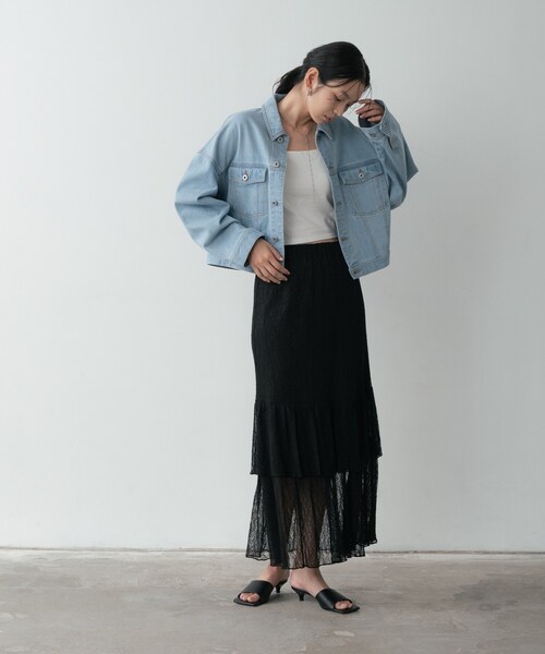 INDIVI GALLEST デニムジャケット gジャン ボックスデニムジャケット
