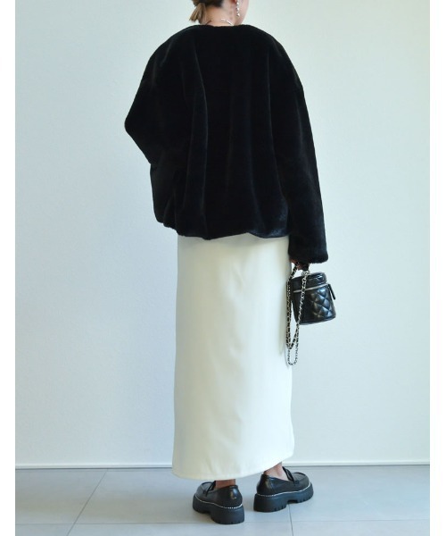 「Re:EDIT」 ブルゾン MEDIUM グレイッシュベージュ レディース_画像6