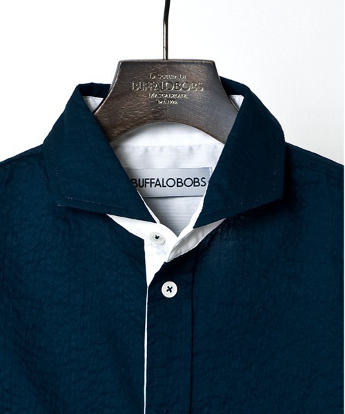 「BUFFALO BOBS」 長袖シャツ 1-2 ネイビー メンズ_画像9