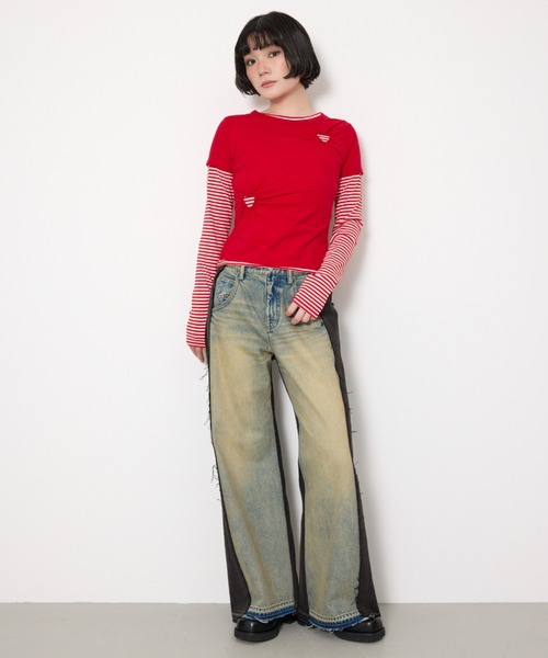 SLY（スライ） tシャツ HEART HOLE 2P TOPS ハートホールツーピー