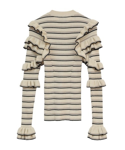 CLANE（クラネ） ニット セーター 「CLANE/クラネ」FRILL SLEEVE KNIT