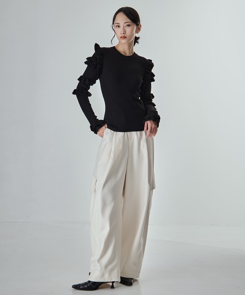 CLANE（クラネ） ニット セーター 「CLANE/クラネ」FRILL SLEEVE KNIT