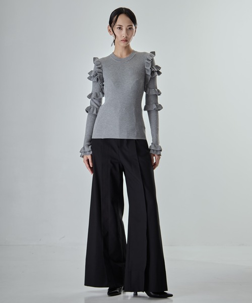CLANE（クラネ） ニット セーター 「CLANE/クラネ」FRILL SLEEVE KNIT