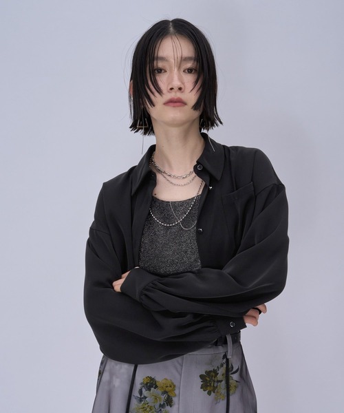 HARE（ハレ） ブラウス シャツ トロミショートシャツ(HARE) レディース