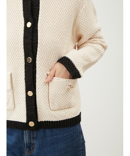 「Mila Owen」 ニットカーディガン 1 アイボリー レディース_画像9