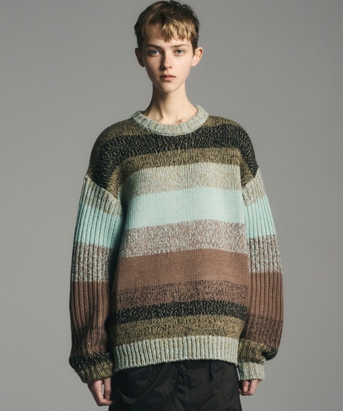 bal（バル） セーター ニット GRADATION STRIPE CREWNECK SWEATER
