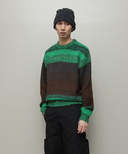 bal（バル） セーター ニット GRADATION STRIPE CREWNECK SWEATER