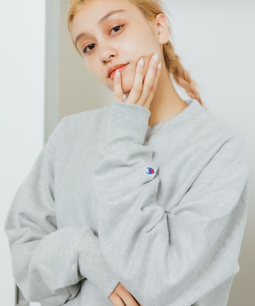 「Champion」 スウェットカットソー M グレー メンズ