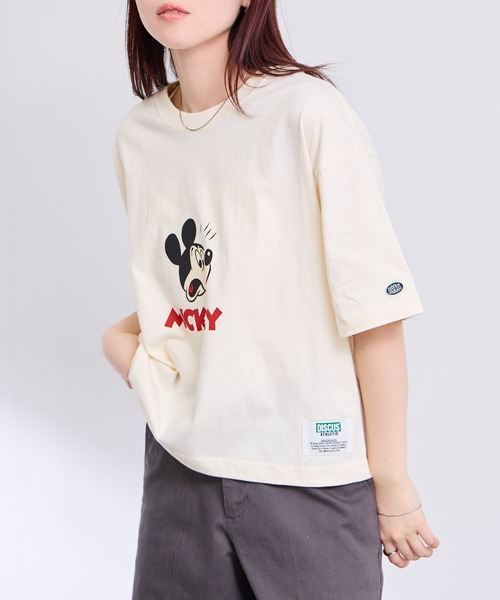 DISCUS tシャツ 「DISCUS×MICKEY MOUSE」ショート丈Tシャツ レディース