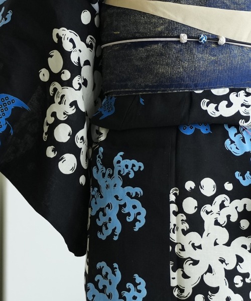 utatane 浴衣 手染め注染浴衣3点セット utatane×注染工房 赤坂紬 宵