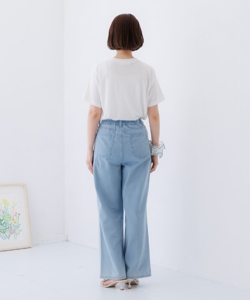 flower ワイドパンツ ジーンズ デニム デニムパンツ ブルームエン