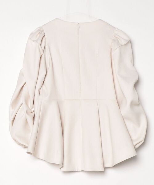「LANVIN en Bleu」 7分袖ブラウス 38 ベージュ レディース_画像2