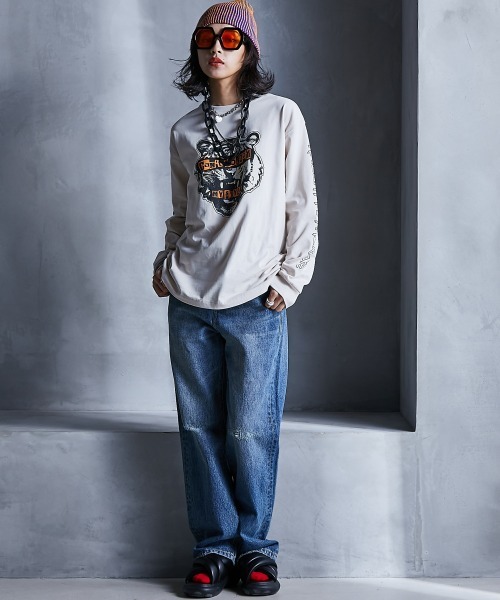 「GEVS.」 長袖カットソー 5L チャコール レディース_画像4