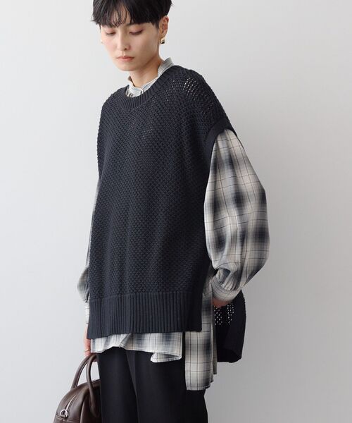 「AMERICAN HOLIC」 ノースリーブニット L オフホワイト レディース_画像2