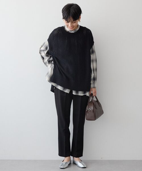 「AMERICAN HOLIC」 ノースリーブニット L オフホワイト レディース_画像4