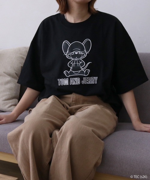 tシャツ 「公式」トムとジェリー ワッペン＆PUアップリケTシャツ