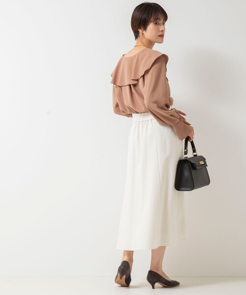 「NOLLEY'S」 フレアスカート 36 ネイビー レディース_画像4