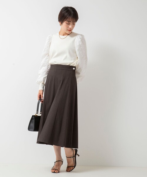 「NOLLEY'S」 フレアスカート 36 ネイビー レディース_画像7