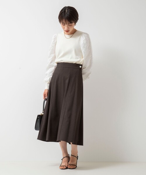 「NOLLEY'S」 フレアスカート 36 ネイビー レディース_画像8