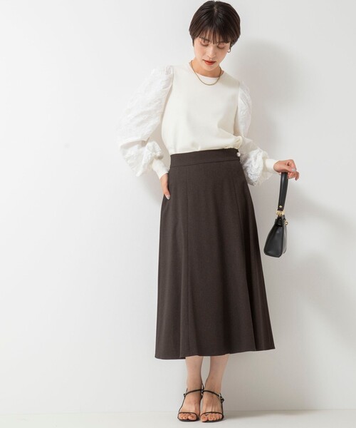 「NOLLEY'S」 フレアスカート 36 ネイビー レディース_画像9