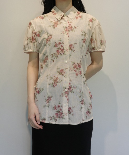 CLANE（クラネ） ブラウス シャツ CLANE FLOWER SIDE HOLE SHIRTS