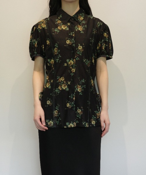 CLANE（クラネ） ブラウス シャツ CLANE FLOWER SIDE HOLE SHIRTS