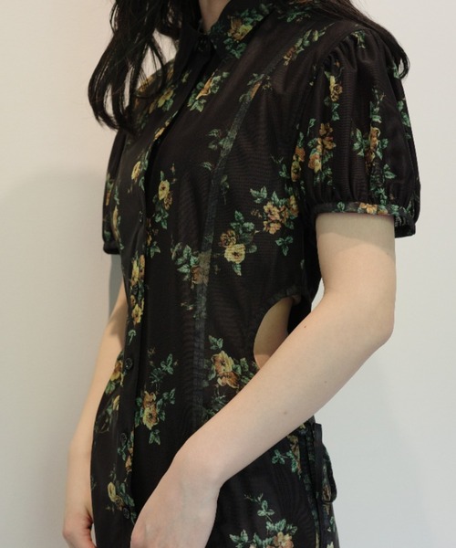 CLANE（クラネ） ブラウス シャツ CLANE FLOWER SIDE HOLE SHIRTS