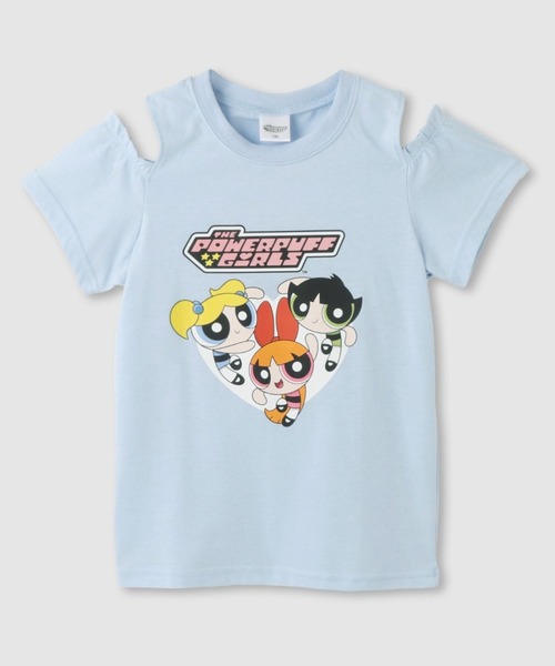 tシャツ POWERPUFF GIRLS/パワーパフガールズ オープンショルダー