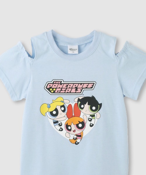 tシャツ POWERPUFF GIRLS/パワーパフガールズ オープンショルダー