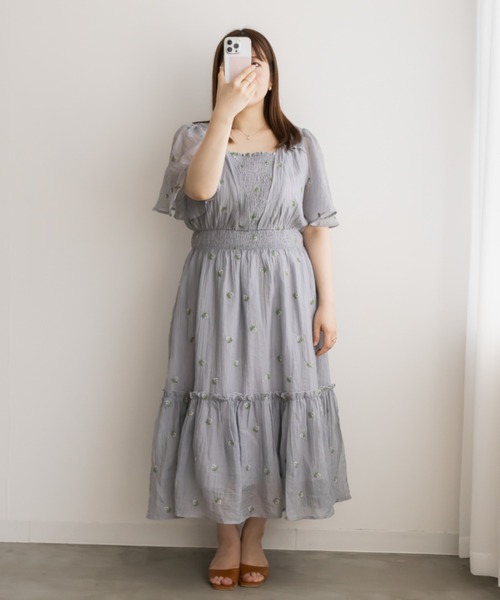 「CLETTE」 半袖ワンピース LL グレー レディース_画像5