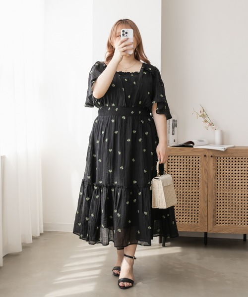 「CLETTE」 半袖ワンピース LL グレー レディース_画像6