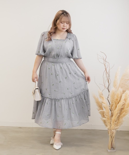 「CLETTE」 半袖ワンピース LL グレー レディース_画像7